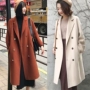 Áo len qua đầu gối nữ dài phần phiên bản Hàn Quốc 2018 thu đông mới dày áo len mỏng giảm béo áo phao nữ