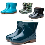 Mùa thu và mùa đông mới của phụ nữ ống dài cộng với giày đi mưa nhung Giày nam ủng đi mưa trong ống nước giày cao su chống trượt nhẹ