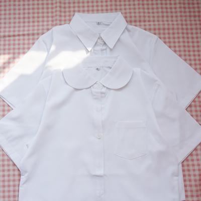 taobao agent Japanese soft girl jk uniform college base student shirt female Xiajiao pills base short sleeve thin white shirt