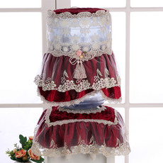 Чехол для кулера 欧式高档饮水机套防尘罩净水器罩子矿泉瓶蕾丝立式水机两件套布艺