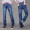 Mùa thu và mùa đông quần jean nam thẳng nam xu hướng quần dài thường rộng dày quần rộng kích thước quần nam quần áo nam hàng hiệu