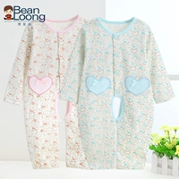 [Giải phóng mặt bằng bán hết không trang điểm] Thận Đậu mùa xuân và quần áo cotton mùa thu cho bé 0-3 tháng tuổi Quần áo Xiêm - Áo liền quần bodysuit cho bé