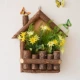 黄 Лист+персидская хризантема желтая+большой забор дом