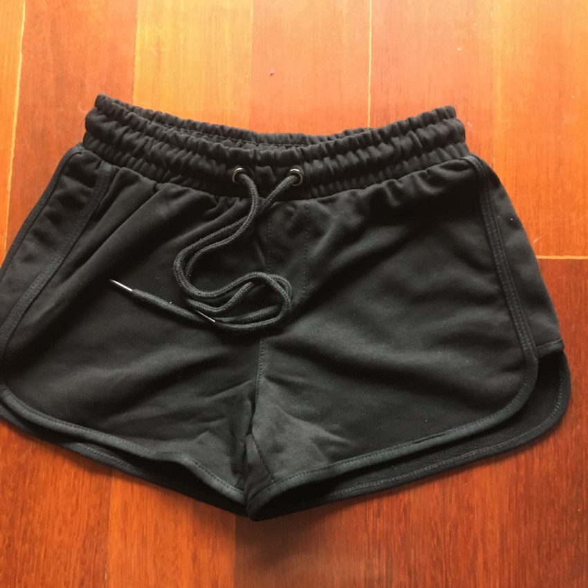 Blacksummer new pattern easy Versatile pure cotton Elastic waist Show thin Wide leg pants High waist student motion shorts female Hot pants tide