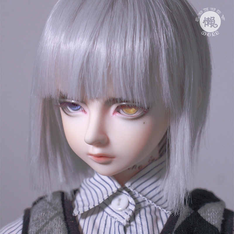 [Silver Gray]BJD men and women Baby SD image daily Wigs 64 branch 3 points uncle big baby black a gentle wind A knife Straightness Short hair