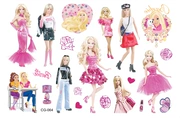 Nhân vật hoạt hình barbie cơ thể sơn không thấm nước bền con nhãn dán hình xăm bên trang phục ăn mặc