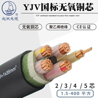 Qifan Wire yjv5 Core 2.5 4 6 10 16 16 25 35 квадрат 4+1 Pure Mopper Core National Standard Power Cable
