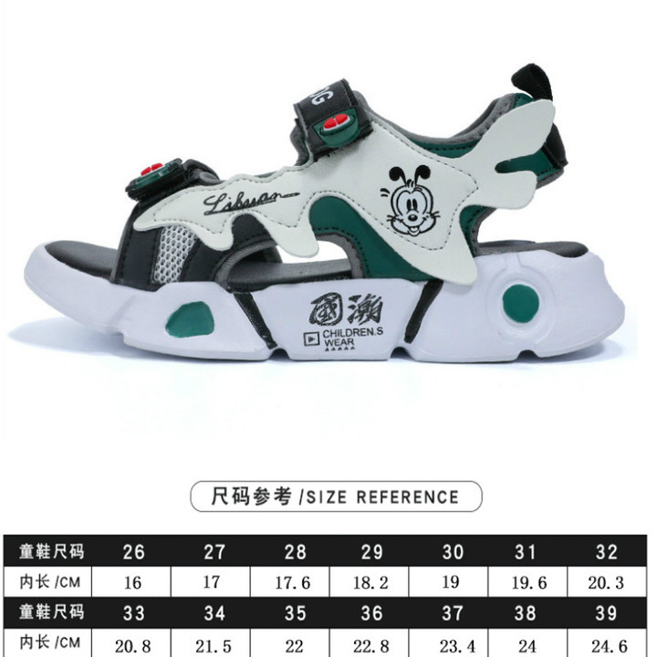 Mi Dark Green 5035Bobdog Boy Sandals 2021 summer new pattern Zhongda Tong Non slip soft sole boy Treasure shoes Children's Shoes tide