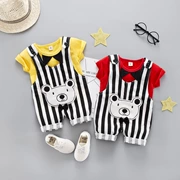 Trẻ em mặc mùa hè bé trai mùa hè Bộ đồ yếm ngắn tay 0-1-3 tuổi 2 quần áo trẻ em 4 phiên bản Hàn Quốc của thủy triều 5 - Phù hợp với trẻ em