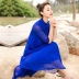 Văn học retro cải tiến Hanfu sườn xám đầm 2019 hè mới quốc gia Trung Quốc đĩa gió khóa phụ nữ phù hợp với trà Zen - váy đầm đầm hở lưng váy đầm