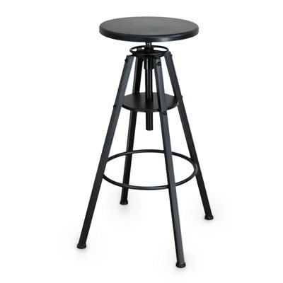 美式铁艺吧台椅凳酒吧客厅升降高脚椅旋转前台复古圆凳咖啡厅椅子