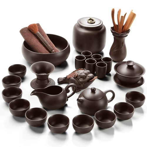 Чайный сервиз, комплект, глина с аксессуарами, чашка, заварочный чайник, подарочная коробка, подарок на день рождения