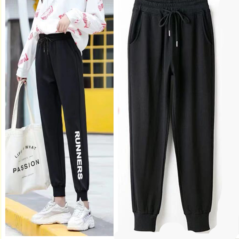 Ers Letter (High Quality Version, No Pilling Gift)ins Sports pants Women's trousers easy Show thin Spring and summer 2021 new pattern Korean version Internet celebrity Haren pants Tie one's feet leisure time sweatpants