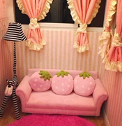 Trẻ em sofa sofa nhỏ ghế mẫu giáo dễ thương màu hồng công chúa bé sofa cô gái dâu tây vải - Ghế sô pha