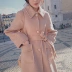 Chanel Coco Hepburn áo gió nữ mùa đông phần dài Hàn Quốc phiên bản 2017 mới eo dày áo len nữ mẫu áo da nữ đẹp 2020 Accentuated eo áo