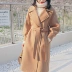 Chanel coco mùa thu và mùa đông áo len nữ đèn lồng tay áo eo coat nữ dày phần dài chic áo len Accentuated eo áo