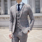 Bộ đồ mùa hè phù hợp với áo ba lỗ nam Hàn Quốc của chú rể váy cưới mỏng phù hợp với gió Anh - Suit phù hợp