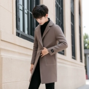 Áo gió nam dày đẹp trai 2017 phiên bản Hàn Quốc mới của phần dài áo len tự trồng áo khoác len nam