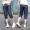 Mùa hè quần short denim thủy triều của nam giới nửa bảy jeans phần mỏng 7 quần nam năm quần của nam giới 2017 ống túm quần đũi nam
