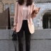 2018 mùa xuân và mùa thu mới thời trang Hàn Quốc casual chic nhỏ phù hợp với áo khoác nữ tính khí ins hồng phù hợp với phần mỏng thời trang nữ 2021 Business Suit