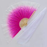 Действительно шелковый красный и белый вентилятор+белый шелковый шарф