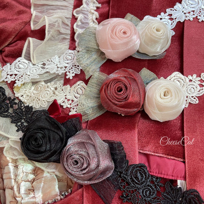 taobao agent Antique doll, accessory, necklace, choker, handmade, roses, Lolita style