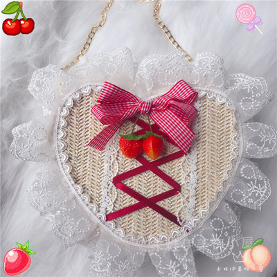 taobao agent Genuine bag strap, strawberry, Japanese one-shoulder bag for princess, Lolita style
