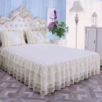 gió cấp công chúa cao quý giường váy ba mảnh ren tie-đảm bảo bộ giường váy bedspread trượt bảo vệ - Váy Petti váy giường khách sạn