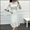 Phụ nữ tính khí cộng với chất béo cộng với kích thước của phụ nữ váy ren rỗng eo trung dài phong cách Hàn Quốc tay áo trumpet váy mùa hè - Váy dài