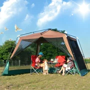 Zhuoao ngoài trời che lều bằng bạc tráng kem chống nắng tốc độ tự động mở tán pergola nơi trú ẩn mưa bãi biển lưới chống muỗi - Lều / mái hiên / phụ kiện lều