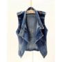 Mùa xuân và Mùa Thu Hàn Quốc phiên bản đẹp trai đẹp trai cổ áo mỏng ngắn không tay denim vest của phụ nữ vest vest vai vest jacket coat triều thiết kế thời trang nữ