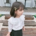 Áo sơ mi bé gái sơ mi bé gái đáy mùa xuân 2020 Cô gái Hàn Quốc cổ áo ren bé sơ mi dài tay kiểu phương tây mùa thu - Áo sơ mi Áo sơ mi