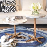 Современная мебель из нержавеющей стали, мраморный круглый диван