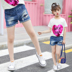 Cô gái quần short denim mùa hè 2018 mới của Hàn Quốc phiên bản của trẻ em lớn phần mỏng cô bé bên ngoài mặc quần nóng trẻ em quần short Quần jean