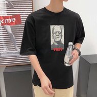 Mùa hè bảy tám tay áo tay áo của người đàn ông áo thun phiên bản Hàn Quốc của áo sơ mi dài tay bat lỏng thanh niên sáu điểm tay áo ngắn tay triều t áo thun nam polo