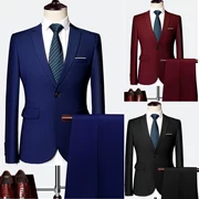 Bộ đồ vest nam hai khóa Bộ đồ mỏng cộng với phân bón để tăng 200 kg thanh niên kinh doanh chuyên nghiệp đầm nam - Suit phù hợp