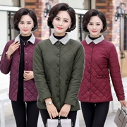 Áo khoác nữ trung niên và ngắn tuổi Áo mới cotton 40-50 tuổi Áo mùa đông bằng vải bông làm ấm quần áo độn bông