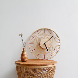 リビングルームの壁時計天然竹時計時計シンプルモダン
