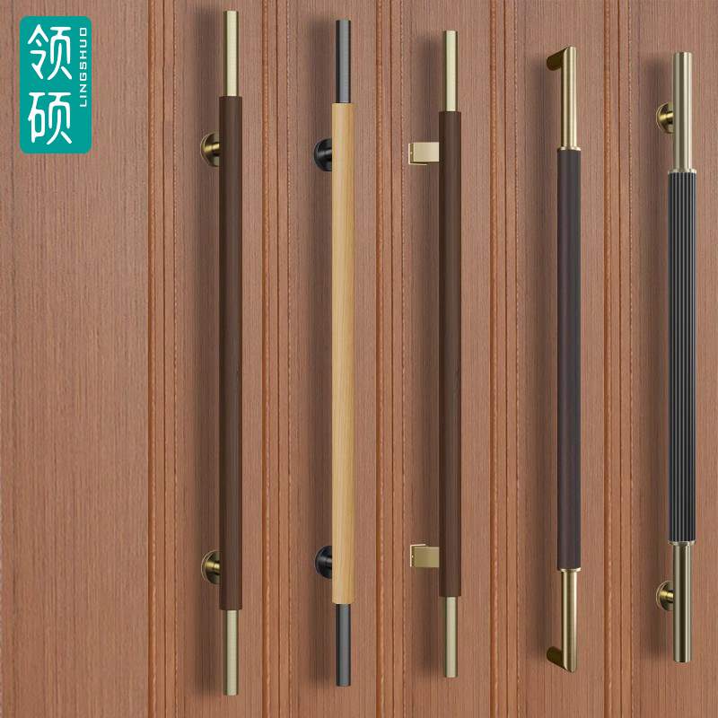 Lingshuo Trung Quốc thép không gỉ tay nắm cửa kính tay nắm cửa màu đen tay cầm vàng tay cầm hộp khách sạn tay nắm cửa