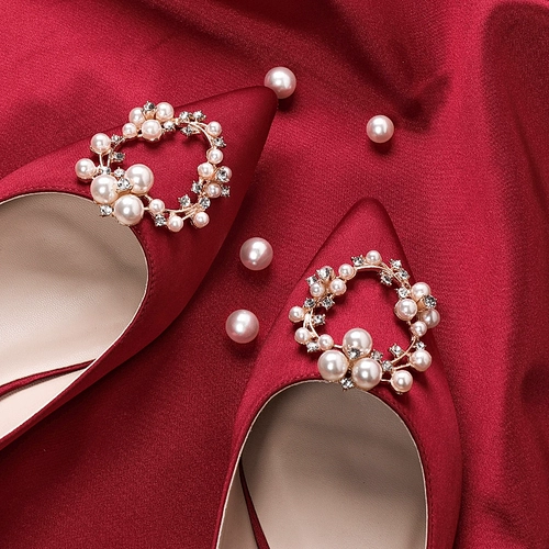 Свадебные туфли для невесты, обувь с заостренным носом из жемчуга на высоком каблуке, коллекция 2023, для подружки невесты