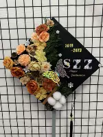 Оранжевый материал, содержащий холостяцкие шляпы+резиновые пистолеты+клейкая полоса 6