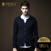 Phong cách PINLI Slim thời trang áo len cardigan nút áo len B163410312