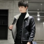 2018 áo khoác da nam mới áo khoác ấm áp mùa đông phiên bản Hàn Quốc của bộ lông tự tu một thanh niên đẹp trai nhíp da shop đồ nam