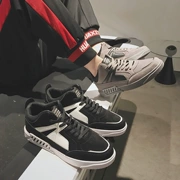Mùa thu 2018 Giày nam Hàn Quốc màu đen và trắng tương phản nền tảng giày thể thao đường phố hip hop sinh viên thấp để giúp giày thủy triều