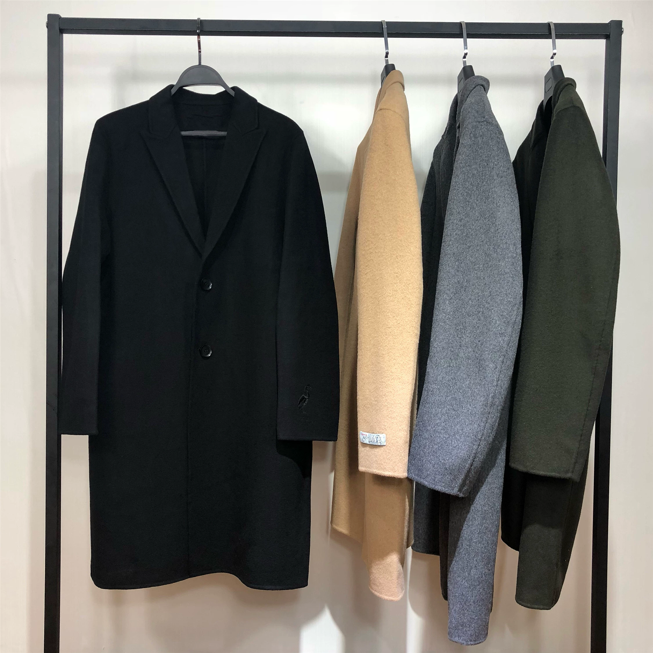 Áo khoác len hai mặt màu đen nam BWAA mùa thu và mùa đông Hàn Quốc phiên bản áo len dài thời trang len 8434 - Áo len