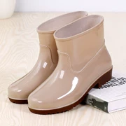 Giày đi mưa nữ ống thấp chống trượt nam Giày mưa ống ngắn cộng với giày nhung nước nam và nữ thời trang giày đi mưa đi giày trong ống không thấm nước