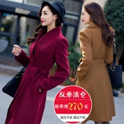 Áo len nữ phần dài Hàn Quốc phiên bản 2018 mùa thu và mùa đông dày Nizi là mỏng eo cashmere áo len chống mùa