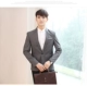 Bộ đồ vest nam năm mảnh kinh doanh chuyên nghiệp ăn mặc phù hợp với bộ đồ nhỏ Hàn Quốc phù rể Slim chú rể váy cưới - Suit phù hợp