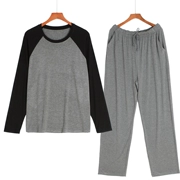 Modal của nam giới đồ ngủ nhà dịch vụ phù hợp với mùa hè mùa xuân và mùa thu mỏng dài tay quần có thể mặc siêu mềm hai mảnh