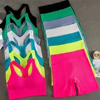 2 Pieces Yoga Set Women Multi-colors Sportswear Gym Top Bra